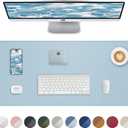 Non-Slip Desk Pad,Mouse Pad,Waterproof PVC Leather Desk Table Protector,Non-Slip PU Leather Desk Blotter, Easy Clean Laptop Desk Writing Mat for Office Work/Home/Decor(Light Blue, 24" x 13.7")