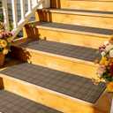Outdoor Stair Treads Non-Slip, 8" X 30" - 8-Pack Weather Resistant Grip Tape for Wooden Steps, Waterproof & Anti Skid High Traction Adhesive Step Strips for Stairs, Brown