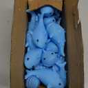 25 Pcs Rubber Sharks for Kids, Blue Shark Bath Toys Cute Floating Squeaky Mini Rubber Sharks for Shower, Classroom Carnival Prizes, Cake Decoration