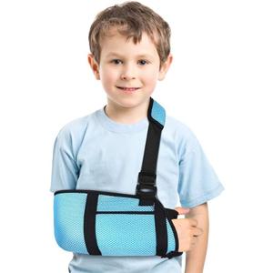 mosago kids arm sling, Lightweight & Breathable Medical Sling with Adjustable Shoulder Strap, Shoulder Mesh Immobilizer Slings for Elbow Injury/Torn Rotator Cuff/Wrist Injury/Surgery, Right or Left, S