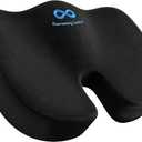 Everlasting Comfort Doctor Recommended Memory Foam Seat Cushion for Office Chairs & Car Seat - Ergonomic Office Desk Accessories for Tailbone Pain Relief, Sciatica & Back Support