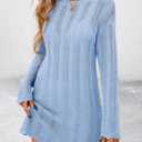 PRETTYGARDEN Women's Swimsuit Cover Up 2025 Summer Bathing Suit Swimwear Crochet Knit Dress Fashion Beach Vacation Clothes (Blue,XX-Large) (Blue)