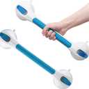 Grab Bars for Shower,Suction Shower Handles,2 Pack,16.8",Blue | stable safety grip for seniors,elderly,bathtubs&toilet,heavy duty drill-free waterproof removable,handrails,easy install