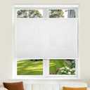 Grandekor Top Down Bottom Up Cellular Shades Cordless, Pull Down Honeycomb Blinds for Windows Room Darkening Blinds & Shades for Living Room Bedroom, Light Filtering, White, 32" Wx64 H