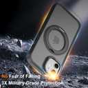 ZHK 360 Rotatable Ring for iPhone 12/12 Pro Case Magnetic, [Military Grade Drop Proof] [Translucent Frosted Back Panel] Slim Non-Slip Matte Phone Case for iPhone 12/12 Pro 6.1'', Space Black