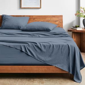 Bare Home King Sheet Set - Luxury 1800 Ultra-Soft Stonewashed Microfiber - Brushed - Deep Pockets - Easy Fit - Breathable Bedding - Sheet Sets & Pillowcases (King, Bering Sea)