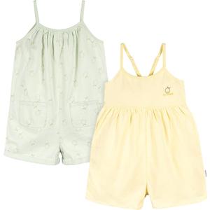 Gerber Baby Girls' Toddler 2-pack Sleeveless Romper Jumpsuit