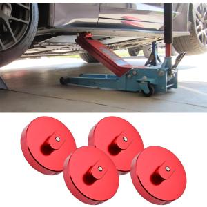 4Pcs Red Jack Pucks,Aluminum Jacking Puck Lifting Floor Jack Pad Point Adapter Pucks Adapter Essential Accessory for Safe Lifting for Corvette C5 C6 C7 C8 Stingray Z06, Zr1 1997-2024