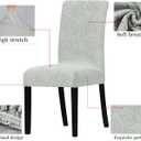 Lellen Dining Room Chair Covers Set of 6 - Strench Dining Chair Covers Stretch Dining Chair Slipcovers Kitchen Chair Slipcovers Parsons Chair Covers Protector Cover for Chairs Dining RoomLigeh Grey