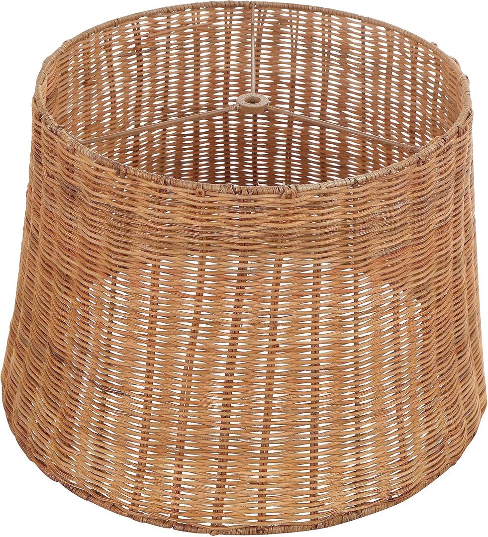 Aspen Creative 32993, Handwoven Empire Spider Lamp Shade, Natural Rattan, 13" Top x 16" Bottom x 11" Slant Height