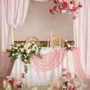 Ling's moment 2PCS Pink Artificial Floral Swags Wedding Arch Flower Garland Cream Rose Flowers Greenery for Table Backdrop Easel Wall Entryway Outdoor Board Decor