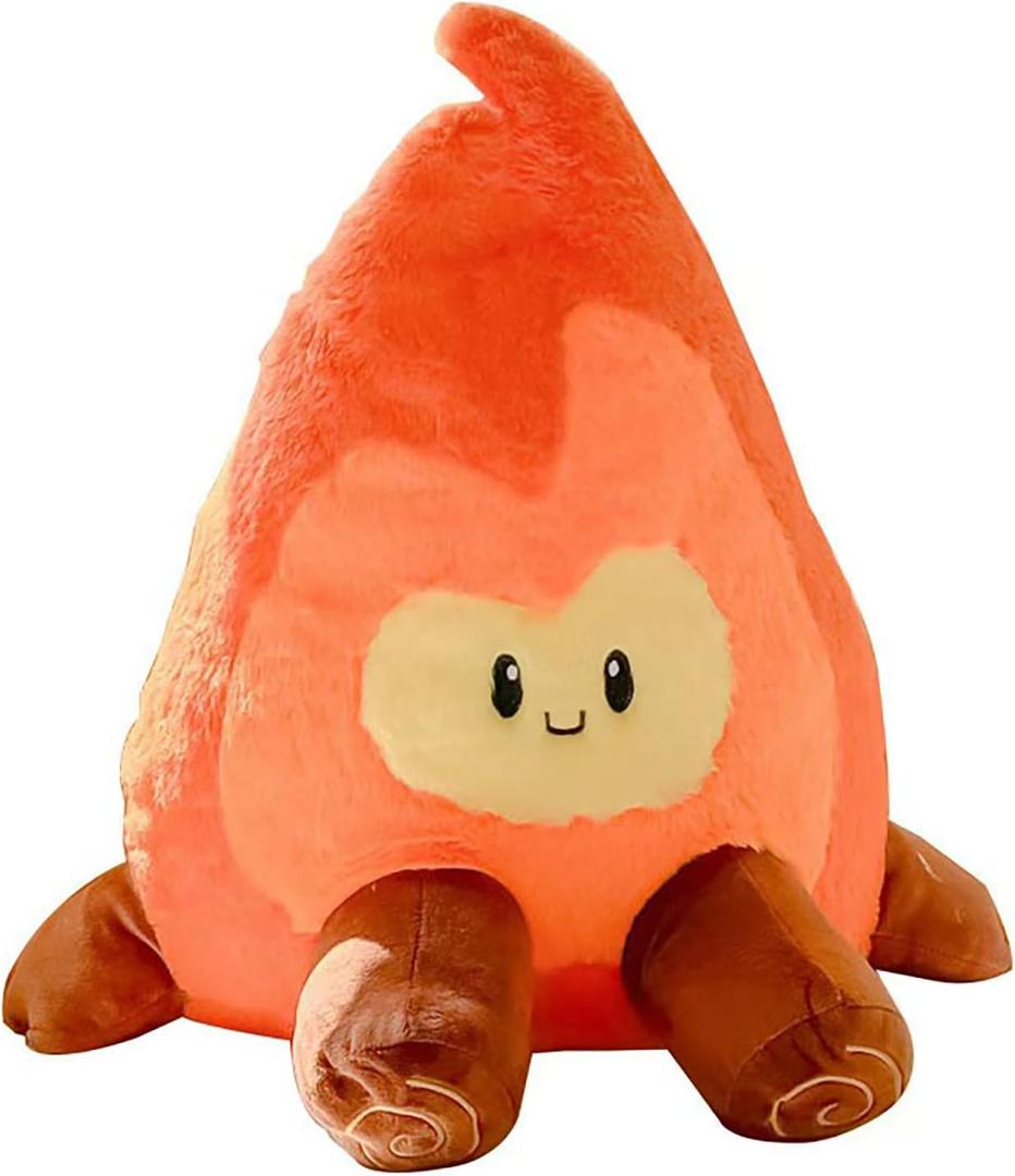 Simulation Campfire Plush Pillow, Bonfire Stuffed Plushie Toys Fake Fire Firewood Plush Pillow for Outdoor Camping Room Decor