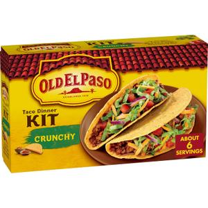 Old El Paso Crunchy Taco Dinner Kit with Taco Shells, Mild Taco Sauce, and Seasoning Mix, Easy Meal Prep, 12 Ct, 8.8 oz