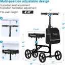 Economy Knee Scooter Steerable Knee Walker for Foot Injuries Compact Crutch Alternative with Dual Braking System (Black)