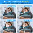 IKSTAR CPAP Pillow for Side Sleepers with Larger Cutouts Adjustable Height Memory Foam Fits Most Nasal/Full-Face/Pillow Masks Helps Reduce Mask Pressure & Air Leaks Cooling Washable Cover, Large-25.2"L*14.9"W*H