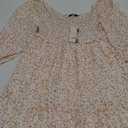 Dokotoo Summer Dresses for Women 2025 Boho Floral Square Neck Smocked 3/4 Sleeve Casual A-Line Swing Mini Dress Sundress (Medium, Beige)