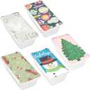 BLUE PANDA 50 Pack Christmas Aluminum Foil Pans with Paper Lids, 32oz Baking Tins Containers, Fun Festive Foil Loaf Pan with Lid for Winter Holiday Xmas Season Baking Breads (8.5 x 2.5 x 4.5 In)