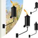 ZSZMFH 4 Pcs Wall Mounted Citronella Torches, 16 oz Garden Torches for Outside, Refillable Flame Light Torch, Outdoor Metal Torch for Yard, Patio, Deck, Garden, Party, Landscape