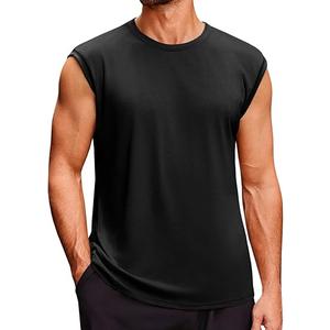 Runcati Mens Sleevess T-Shirts Classic Crew Neck Casual Shirt Summer Basic Lightweight Fashion Moisture Wicking Tees Black, 1 Pc, Size XXL, Black