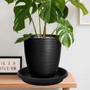 NIMYAU 5 Pack Plant Saucer 10 Inch, Plastic Plant Saucers for Indoors, Drip Trays for Potted Plants, Flower Pot Saucers, Plant Trays for Pots, Plant Water Catcher Tray