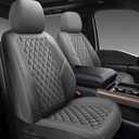Premium Leather Car Seat Covers Full Set,Universal Fit for Cars,Trucks&SUVs,Waterproof Car Seat Cushion,Full Coverage Car Seat Protector with 5 Seats,Grey