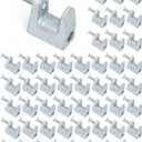 QWORK Beam Clamp, 50 Pcs 3/8" Zinc Plated Iron Safety Beam Clamp, 13/16" Jaw Opening