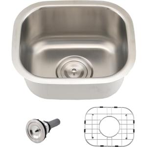 15 Inch Undermount Bar Sink Stainless Steel-Bokaiya 15x12 Small Wet Bar Prep Sink 16 Gauge Single Bowl Outdoor Rv Kitchen Sink with Dish Grid (Brushed Nickel) 15 Inch Undermount Bar Sink Stainless Steel-Bokaiya 15x12 Small Wet Bar Prep Sink 16 Gauge Single Bowl Outdoor Rv Kitchen Sink with Dish Grid (Brushed Nickel)
