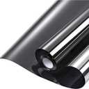 rabbitgoo Tulip Stained Glass Window Film (35.4" x 78.7") And Black Silver One-Way Window Privacy Tint (35.4" x 78.7")