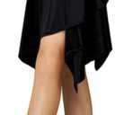 ZX Women's Latin Salsa Tango Dance Skirt Hip Scarf Smooth Swing Irregular Dancewear Ballroom Dance Dresses for Practice Black