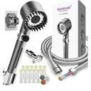 High Pressure Filtered Shower Head - 3 Spray Modes Shower head with Handheld, Detachable Showerhead with 12 Replaceable Water Softener Filters for Hard Water | Shower with 75" Anti-Burst Hose