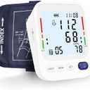 Upper Arm Blood Pressure Monitor Large LCD Display BP Machine, 2-User 240 Memory, Irregular Heartbeat Detection, Wide Cuff 8.7"-20.5", Type-C Power