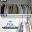 HOUSE DAY Closet Organizers and Storage 10 Pack, Premium Smart Hanger, Sturdy, Cascading Hangers with 5 Holes for Heavy Clothes, Magic Space Saving Hangers College Dorm Room Essentials - Misty Blue