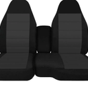 Front 60/40 Split Bench Seat Covers with Console Armrest Truck Seat Cover, Compatible with Chevy Colorado GMC Canyon 2004 2005 2006 2007 2008 2009 2010 2011 2012-Black