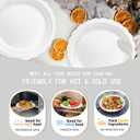 100 Pcs White Paper Plates and Napkins, 50 Pcs Guest White Party Supplies Including Scalloped Plates and Napkins for Independence Day Weddings, Parties