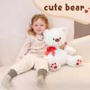 Teddy Bear Stuffed Animal, 15 inch Stuffed Teddy Bear with red Heart, White Teddy Bear Valentines Gifts for Girl, Girlfriend, Women, Boyfriend on Valentine's Day, Mother's Day