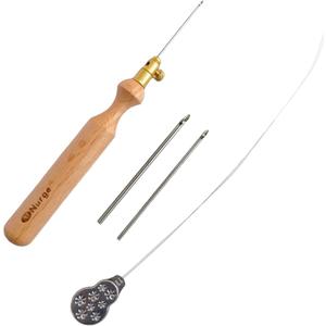 Nurge Premium Quality Punch Needle Kit, 1.2 mm - 1.6 mm - 2.2 mm Metal Tubes and Wooden Handle Punch Needle Kits for Adult Beginner, Embroidery Weaving Tools for Thread