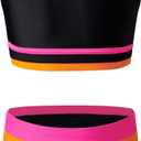blibean Tween Girls Swimsuits 2 Piece Color Block Bikini Sets with Chest Pad Size 10-11 Years