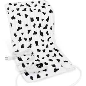Deepsoon Heating Pad,Electric Heating Pads for Back,Neck,Abdomen,Moist Heating Pad for Shoulder,Knee,Arms,Legs,Dry/Moist Heat & Auto Shut Off,Birthday Gifts for Men and Women,White Black,24x12 Inch