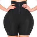 Padded Shapewear Hip Pads Shapewear Tummy Control Butt Padded Underwear For Women (Black, S)