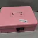 Cash Box with Money Tray and Combination Lock, Large Money Box for Cash Regiser, Safe Lock Box for Money Saving Metal 11.8"x9.45"x3.54" Pink XL Large