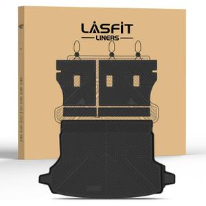 LASFIT Cargo Mat & Backrest Mat for Subaru Forester 2024 2023 2022 2021 2020 2019, All Weather TPE Custom Fit Easy Clean Durable No-Curling Trunk Mat for Forester 2019-2024 Cargo Liner,Black