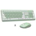 Wireless Keyboard and Mouse Combo, FullSize Silent Ergonomic Keyboard and Optical Mouse, Long Battery Life, 2.4G LagFree Mice Keyboard for Computer,Mac,Laptop,PC,Windows(Avocado Green)