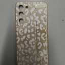 OOK Compatible with Samsung Galaxy S23 5G Leopard Case with Wrist Strap, White Leopard TPU Shockproof Protection Slim Cover with Camera Protection for Women Girls