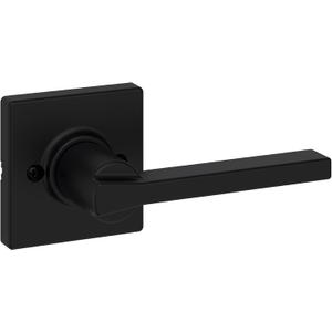 Kwikset Casey Dummy Door Handle, Single Sided Lever for Closets, French Double Doors, and Pantry, Matte Black Non-Turning Reversible Interior Push/Pull Lever, with Microban Protection (1 count)