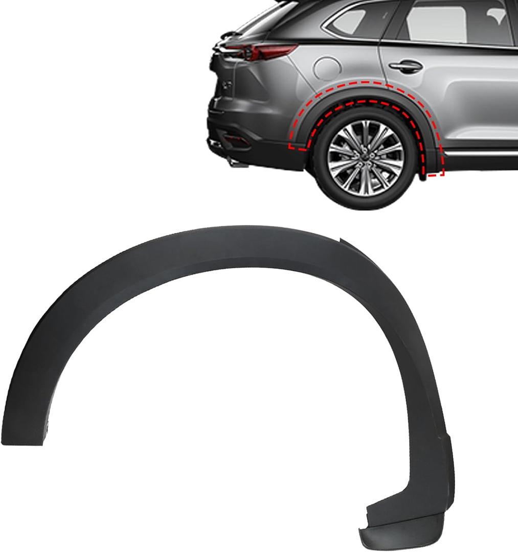 SecosAutoparts Rear Right Side Fender Trim Compatible with Mazda CX-9 2016-2023 Replace# TK48-51-W50F TK48-51-W50H TK4851W50F TK4851W50H Rear Passenger Wheel Arch Fender Molding Trim