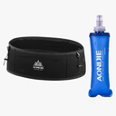 Running Hydration Belt with 250ml Soft Flask for Women and Men, Moisture Wicking Storage Belt for Trailing Running Climbing Jogging Cycling Workout (Full Black,L/XL)