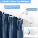 Curtain Rods for Windows 16 to 150 Inches, Curtain Rod Max Adjustable Length of 160 IN, 6/8" Diameter Drapery Rods Round Finials, White, Pack of 1