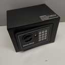 Voncabay Money Safe Box for Home with Sensor Light & Fireproof Money Bag - 0.23 Cubic Feet Security Safe Box with Digital Keypad, Keys & Pass Code Lock, 9.05" W x 6.69" D x 6.69" H, Black