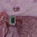 Dog Birthday Girl Dress Ruffle Dog Dress with Sparkly Pink Bowknot Tulle Birthday Princess Pet Clothes for Small Dogs Girls Boys Cats Outfit Apparel (XXS (Back: 7.9",Chest: 11"-12"))