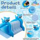 Seenelling 98 Inch Giant Inflatable Shark Pool Slide, Extra Large Inflatable Water Slide, Fun Outdoor Water Play Summer Swimming Pool Play Center Parties for Adults